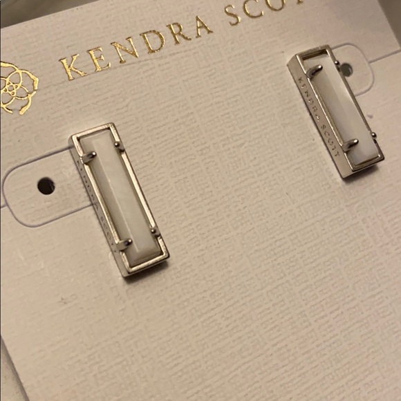 Kendra Scott Silver and White Lady Stud Earrings - Picture 3 of 4